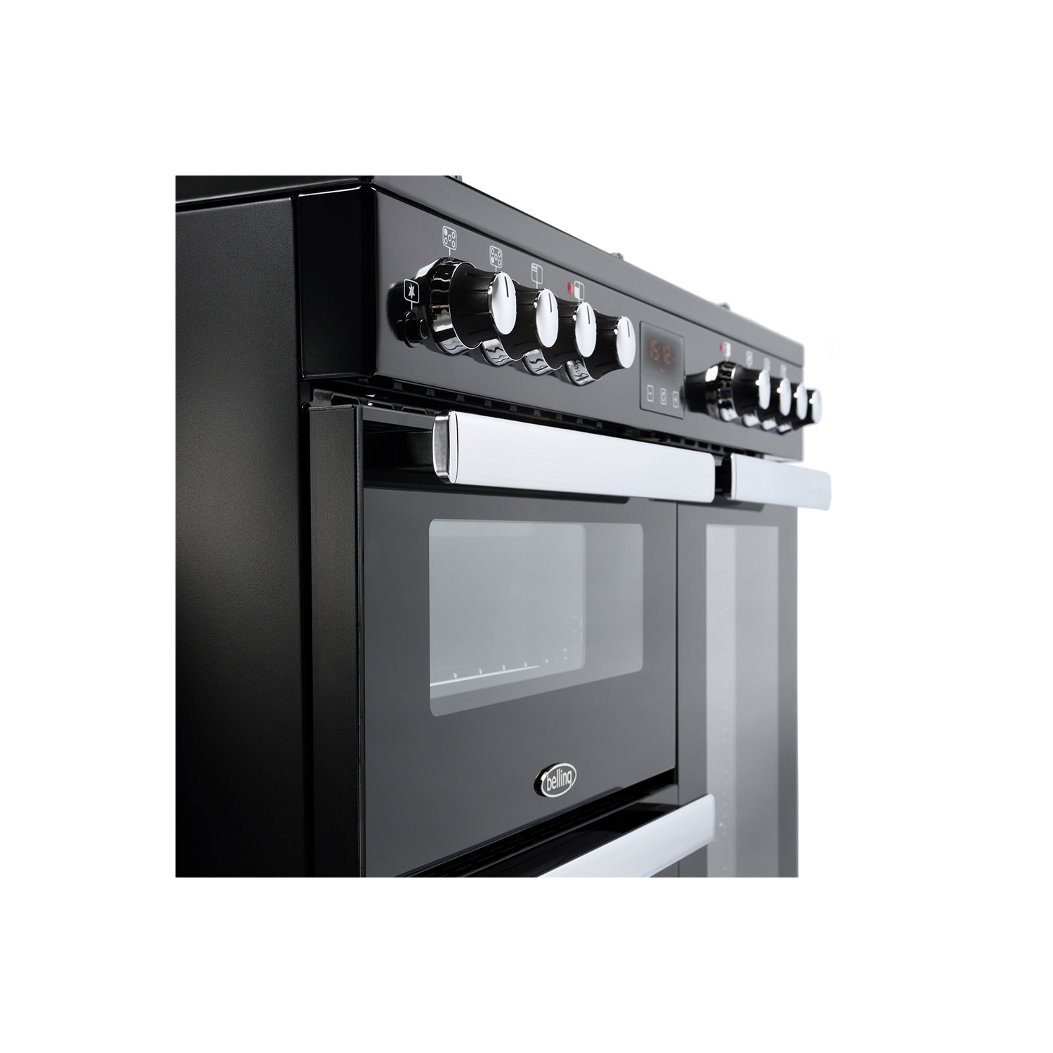 Belling black store range cooker